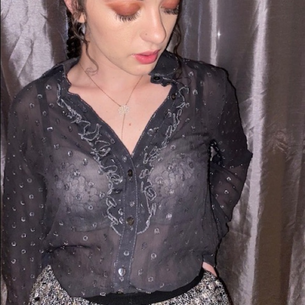 Anna Sui gorgeous sheer silk shirt (Spring 2008)